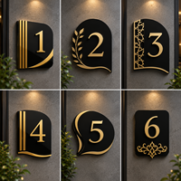 Expédition rapide, plaque de porte personnalisée avec numéro de maison éclairé par LED, métal, acrylique, 3D, numéros d'adresse, logo mural pour hôtel, maison