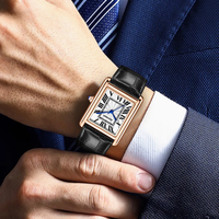 Montre personnalisée Carter Special Look, tendance, best-seller, cadran carré, échelle romaine, bracelet en cuir, quartz, DIFFERENTES TAILLES