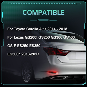 ไฟ LED สะท้อนกันชนหลังสำหรับ Toyota Corolla <span class=keywords><strong>altis</strong></span> 2014 <span class=keywords><strong>2015</strong></span> 2016 2017 2018/Lexus GS250 ES250สัญญาณไฟเลี้ยว2013-2017 - Product Image 2