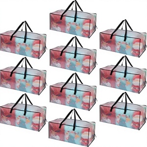 VENO Set di 10 Borse per Stoccaggio in PP Resistente (29x15x12) Design Natalizio Pieghevoli con Manico per Traslochi Vestiti Campeggio - Product Image 3