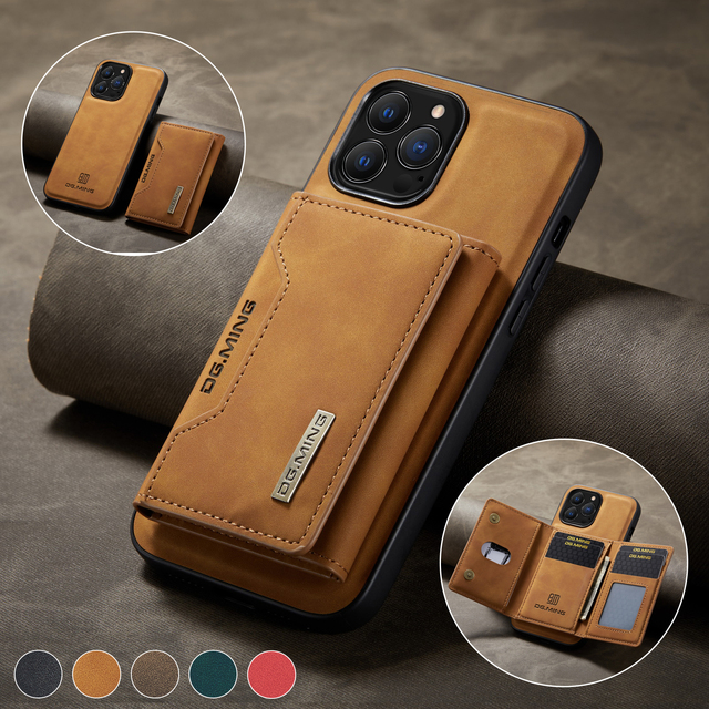 Magnetic Card Holder Wallet Mobile Phone Cases for IPhone 14 15 Pro Max Leather Case