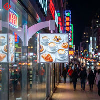 Panneau de menu rotatif à 4 faces, résistant à la pluie, boîte lumineuse publicitaire extérieure avec affiches interchangeables pour les restaurants de restauration rapide
