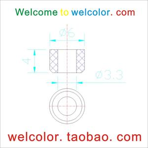 Weiches elastisches Formteil Silikon kautschuks chutz Gerade Hohl hülsen teile Außen durchmesser 6 6, 0 6mm ID3 3, 0 3,3mm 3,3mm Puffers cheibe - Product Image 2