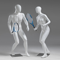 Maniquí Deportivo de Fibra de Vidrio, Modelo Masculino y Femenino de Cuerpo Completo, Color Blanco, para Exhibición en Vitrinas, Estilo Europeo