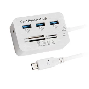 Doonjiey Aluminumタイプcに3 Port USB 3.0 Hub MS SD M2 TF Multi In 1 Memory Card Reader Adapter US usb cハブ