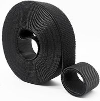 Bande auto-agrippante double face en nylon, rouleau de velcro réutilisable, sangle industrielle auto-agrippante 16 mm x 25 m
