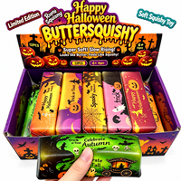 Boîte surprise Halloween Pain de beurre, Jouet anti-stress à presser à remontée lente, motifs fantôme et citrouille mignons, Cadeau d'Halloween