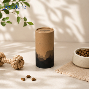 Caja Cilíndrica Personalizada para Alimentos, Embalaje Reciclable de Papel para Comida y Snacks para Perros y Gatos con Ventana Recortable - Product Image 2