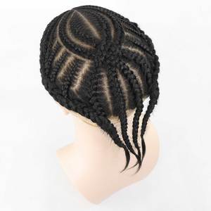 Tupé de <span class=keywords><strong>Trenzas</strong></span> Africanas <span class=keywords><strong>para</strong></span> Hombre, Sistema de Reemplazo Capilar con <span class=keywords><strong>Cabello</strong></span> Humano, Tupé con <span class=keywords><strong>Trenzas</strong></span> <span class=keywords><strong>en</strong></span> Caja de Encaje Francés, Prótesis Capilar Masculina - Product Image 6
