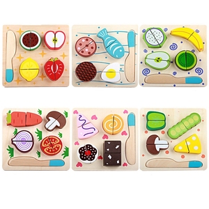 Juguete de Cocina de Madera al por Mayor, Juguete de Rompecabezas de Frutas y Verduras para Cortar, para la Educación Infantil - Product Image 2