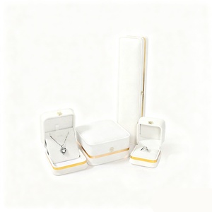 Custom Logo High Quality Square Simple <b>Leather</b> Suede Insert Boxes Ring Necklace <b>Bracelet</b> Gift Packaging Plastic Jewelry Box - Product Image 4