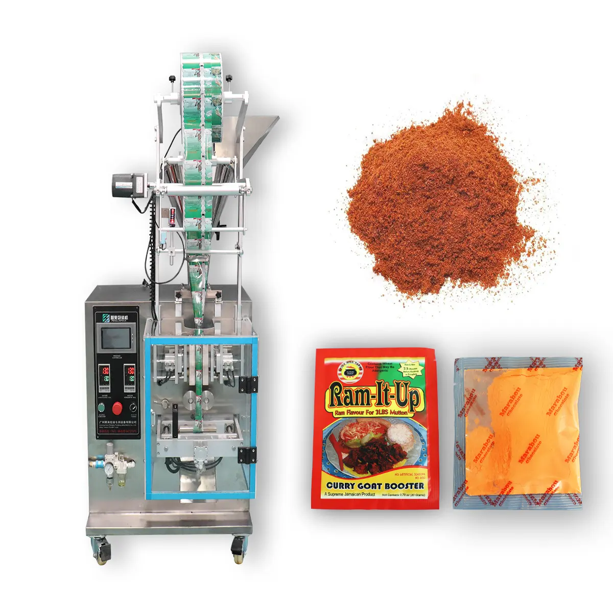 Automatische Curry-Pulver füllung Verpackungs maschine Tee maschine Vertikale kleine Beutel Gewürze Kräuter-Glitzerpulver-Verpackungs maschine