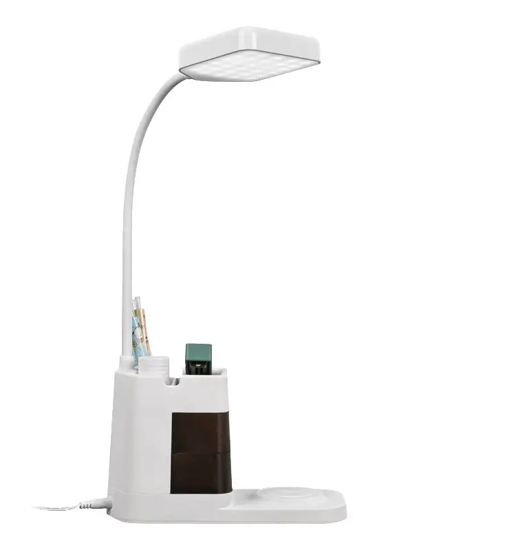 Groothandel Usb Moderne Smart Study Led Touch Desk Leeslamp Dimbare Tafellamp Met Draadloze Oplader