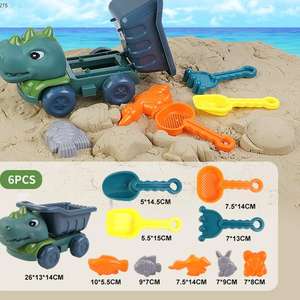 Enfants été jeu de plein air <span class=keywords><strong>sable</strong></span> jouant en plastique dessin animé coulissant dinosaure voiture à <span class=keywords><strong>benne</strong></span> basculante plage jouets camions - Product Image 3