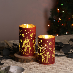 Décoration de Noël en forme de bonhomme de neige à <span class=keywords><strong>flamme</strong></span> réelle 3D de Matti, fonctionnant sur piles, avec télécommande, en cire de paraffine, verre <span class=keywords><strong>LED</strong></span> <span class=keywords><strong>rouge</strong></span>, <span class=keywords><strong>bougie</strong></span> <span class=keywords><strong>LED</strong></span> en verre - Product Image 3
