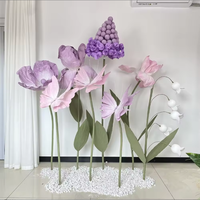 Fleur géante réaliste en papier et soie, lys de la vallée blanc, décoration murale pour mariages, Saint-Valentin, Thanksgiving, remise de diplômes