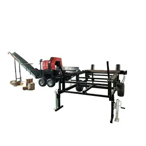 CE certificate Automatic sawing 30Ton 500mm firewood processor Splitting Machine Hydraulic Log Splitter wood splitter