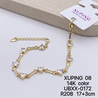 Bracelet Xuping Jewelry, couleur or 14 carats, bracelet tennis, vente en gros, styles multiples, bracelets à breloques incrustés de CZ synthétique pour femmes