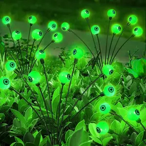 Zonne-Energie Enge Oogbol Licht 6/8/10led Groene Oogbol Zwaaiende Vuurvlieglichten Ip65 Waterdicht Ornament Halloween Feestdecoratie