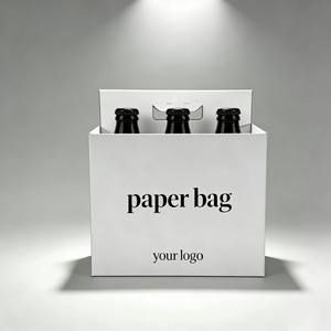 Boîte de <span class=keywords><strong>transport</strong></span> Kraft pour café, thé au <span class=keywords><strong>lait</strong></span>, boissons à emporter, lot de 4, avec poignée, personnalisable, pour vin, bière, cadeaux, en carton - Product Image 2