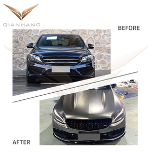 Kit carrosserie complet style C63 AMG W205 pré-LCI en PP, comprenant pare-chocs avant et arrière, capot et jupes latérales, pour conversion extérieure <span class=keywords><strong>Classe</strong></span> C 2015-<span class=keywords><strong>2018</strong></span> - Product Image 3