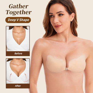 <span class=keywords><strong>Reggiseno</strong></span> Adesivo in Silicone <span class=keywords><strong>Senza</strong></span> <span class=keywords><strong>Spalline</strong></span> Invisibile <span class=keywords><strong>Push</strong></span>-<span class=keywords><strong>up</strong></span> con Forte Adesione per Abiti da Damigella - Product Image 3