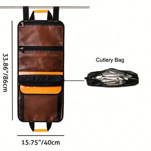 Porte-serviettes portable en toile multi-poches, sac de rangement pour vaisselle de camping, porte-couverts suspendu pour la randonnée en plein air - Product Image 2