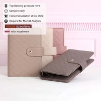 Yihe Meilleure Vente Portefeuille Classeur Budget 19 Couleurs A6 Cuir Grainé Matelassé 6 Anneaux Dorés Feuille Mobile PU 100gsm