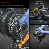 Vélo de montagne électrique tout-terrain Q5 haute puissance 48V/650W avec moteur sans balais à moyeu arrière, cadre en titane, batterie lithium 13Ah, étanche, pour adulte et trajets quotidiens