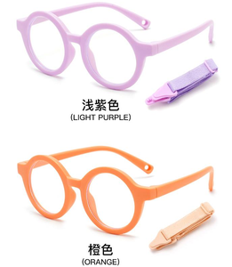 귀여운 캔디 컬러 친환경 풀림 PC 렌즈 어린이용 실리콘 소프트 안전 아기용 블루라이트 차단 안경 스트랩 - Product Image 3