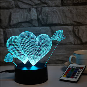 Lámpara led <span class=keywords><strong>de</strong></span> acrílico 3d estilo Corazón <span class=keywords><strong>de</strong></span> amor para Día <span class=keywords><strong>de</strong></span> San Valentín, romántica, decoración <span class=keywords><strong>de</strong></span> escritorio, regalo para amante - Product Image 5