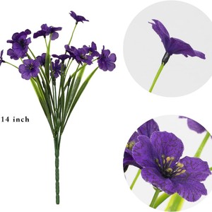 Bouquet de fleurs artificielles violettes de printemps 30cm-100cm, fausse fleur en plastique, ornement, plante décorative - Product Image 3