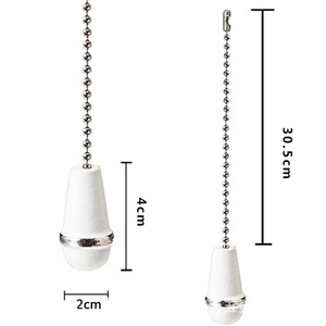 Wooden Pendant <b>Pull</b> Chain 35cm Length For Fan <b>Light</b> Switch Accessories Metal Bead Chain With Wooden <b>Handle</b> - Product Image 2