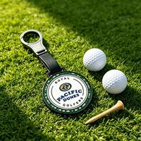 Tag Golf Bulat Kustom dengan Barcode Personalisasi, Tahan Chip, Premium
