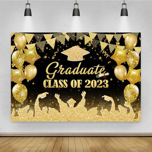 Félicitations 2023 école Graduation Party Decor Affiche couleur <span class=keywords><strong>tableau</strong></span> <span class=keywords><strong>noir</strong></span> Photographie jeune et enfants Toile de <span class=keywords><strong>fond</strong></span> Vinyle - Product Image 5