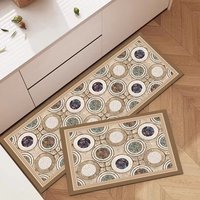 Tapis de sol de cuisine, tapis de décoration intérieure, tapis antidérapant, tapis de zone antidérapant, tapis de cuisine, ensemble de tapis en forme de L, ensemble de napperons de table