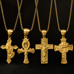 Givelluck liontin tangan Yesus baja tahan karat kustom kualitas liontin modis Kristen klasik - Product Image 1