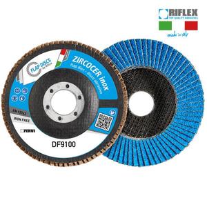 Disque à lamelles Fervi Zircocer 115 mm, grain moyen, sans fer, pour le meulage du métal DF9100 - Product Image 1