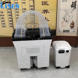 Lit de lavage de cheveux Kisen Salon avec bac à shampooing amovible, circulation d'eau, accessoires portables pour bac à shampooing, couleur noir et blanc - Product Image 4