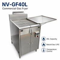 Friteuse professionnelle à gaz 40L en acier inoxydable, pour poulet et frites, directement de l'usine, personnalisable OEM