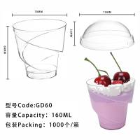 Gobelets à dessert en plastique transparent avec couvercles, impression personnalisée pour yaourts, bols d'açai et glaces