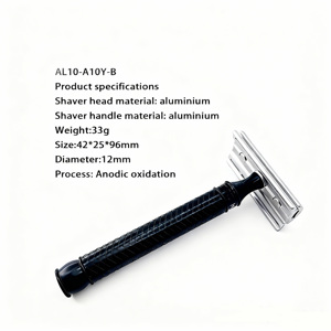 Professioneller Rasierer mit Aluminiumlegierungsgriff, Manueller Doppelklingen-Rasierer für Männer, Gesichtsrasur mit Rutschfestem Griff - Product Image 4