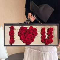 AM-PFE169 Ammy Roses éternelles préservées, je t'aime, boîte cadeau en acrylique miroir faite à la main, luxe, Saint-Valentin et fête des mères