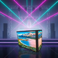Cabine de DJ vidéo portable d'intérieur, écran LED GOB, cabine de DJ pour événements, écran d'affichage LED numérique pour DJ, table de cabine de DJ LED incurvée