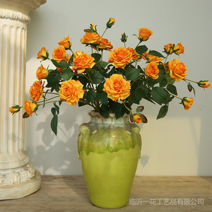 ดอกกุหลาบผ้าไหมประดิษฐ์สีชมพูอ่อน ยี่ห้อ Yihua Floral Art สำหรับตกแต่งบ้าน สไตล์ยุโรป จัดในแจกัน - Product Image 4