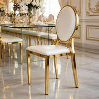 Chaises de banquet rondes en acier inoxydable pour hôtel, restaurant, mariage, réception, événement