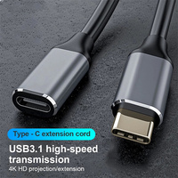 Kabel ekstensi USB 3.1 kecepatan cepat, kabel ekstensi USB Tipe C pria ke wanita, kabel ekstensi konektor untuk Macbook Laptop