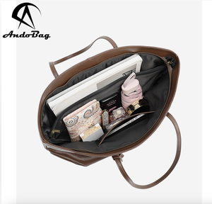 AndoBag Cowhide Fashion Tote Bag for <b>Women</b> Lady Outdoors Travel <b>Large</b> Capacity <b>Handbag</b> Daily Commuter Work Casual Shoulder Bags - Product Image 5