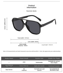 <span class=keywords><strong>Occhiali</strong></span> <span class=keywords><strong>da</strong></span> <span class=keywords><strong>sole</strong></span> <span class=keywords><strong>da</strong></span> aviatore alla moda <span class=keywords><strong>da</strong></span> <span class=keywords><strong>donna</strong></span>, regalo promozionale, vintage, con doppio ponte, lenti gialle, leggeri, protezione UV380 - Product Image 2