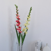Vente en gros de fleurs artificielles en soie de glaïeul à longue tige pour l'obtention du diplôme, arrangements de mariage, maison, étage, hôtel d'art floral